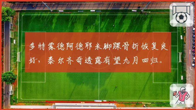 多特蒙德阿德耶米脚踝骨折恢复良好，泰尔齐奇透露有望九月回归。